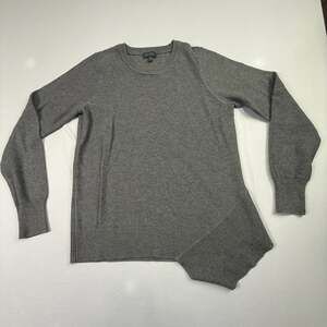 The Limited Grey Asymmetrical Hem Crew Neck Sweater Size M